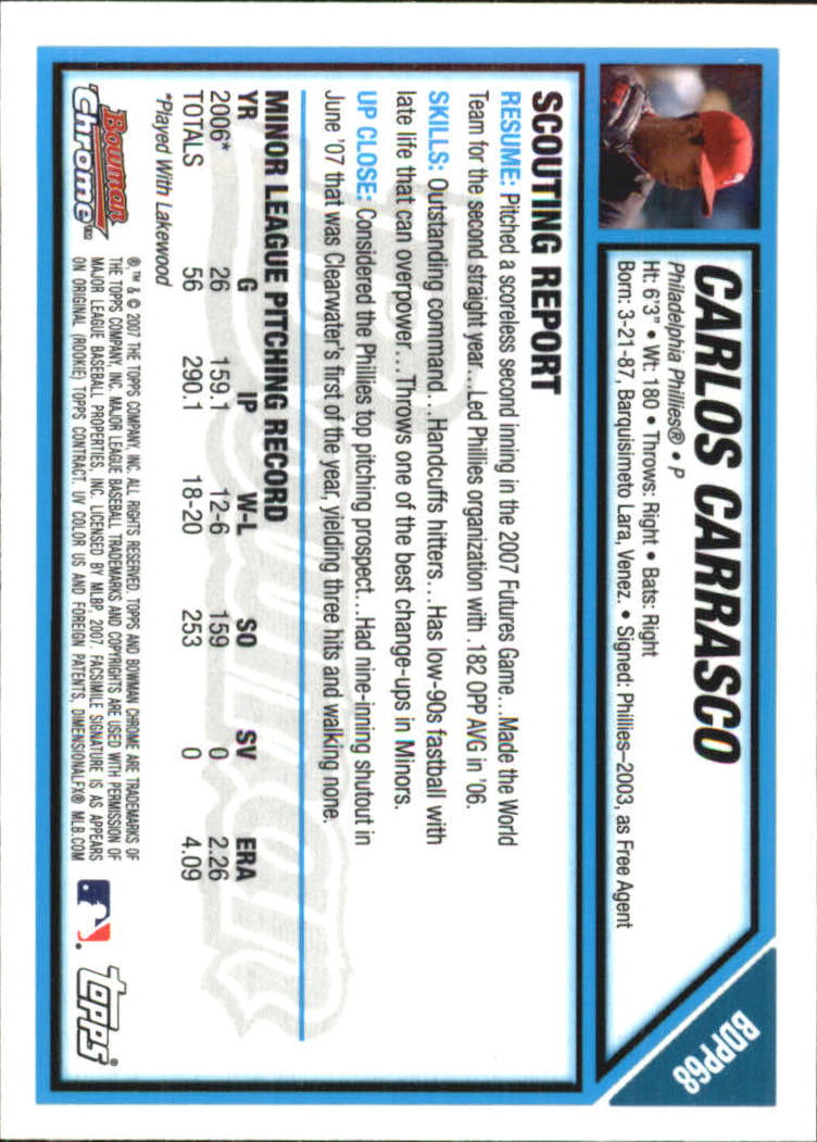 2007 Bowman Chrome Draft Baseball - Picture 250 of 360