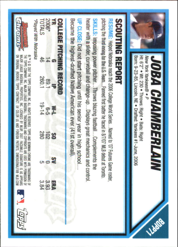 2007 Bowman Chrome Draft Baseball - Picture 256 of 360