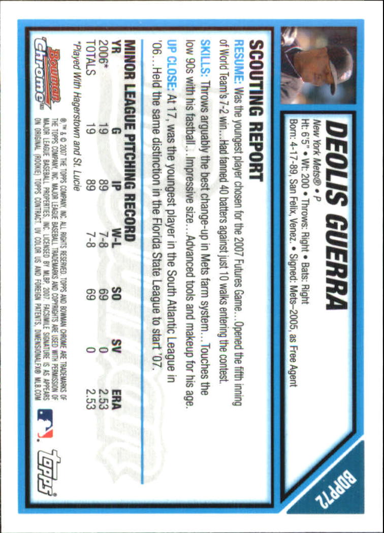 2007 Bowman Chrome Draft Baseball - Picture 258 of 360