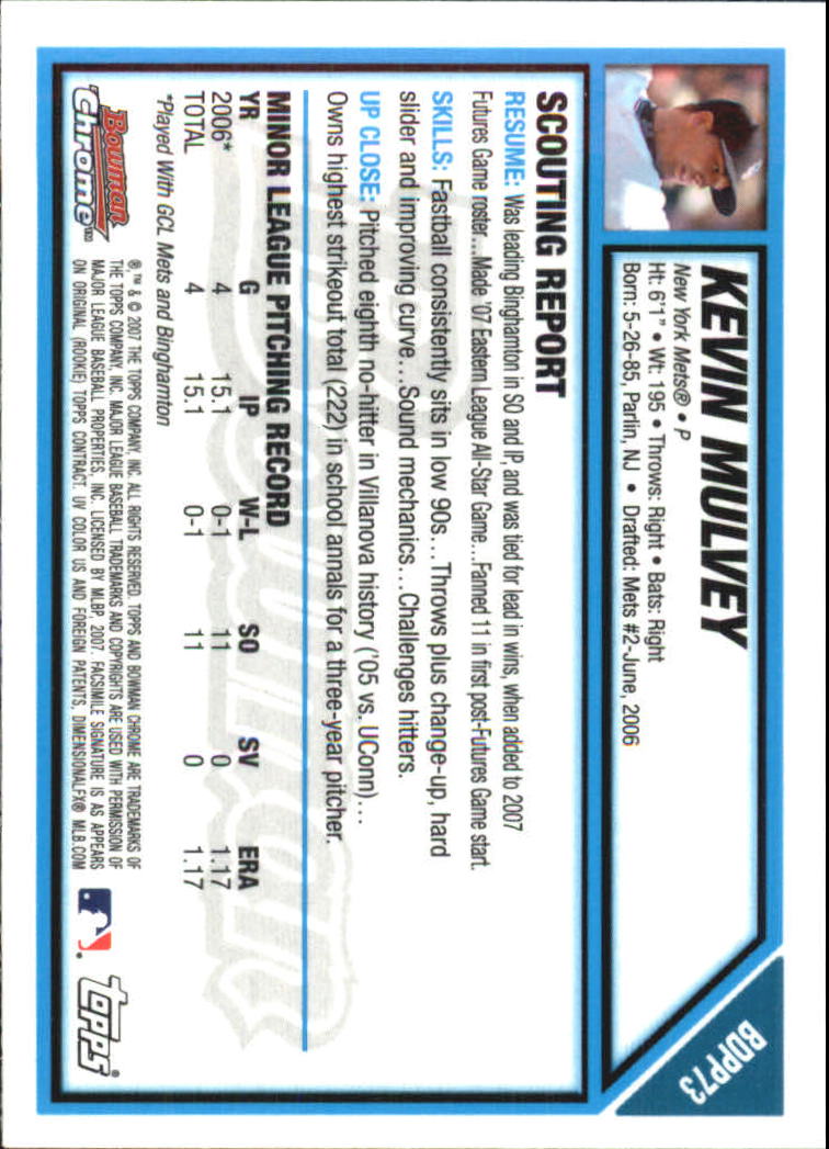 2007 Bowman Chrome Draft Baseball - Picture 260 of 360