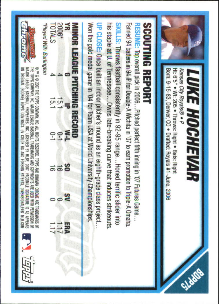 2007 Bowman Chrome Draft Baseball - Picture 264 of 360