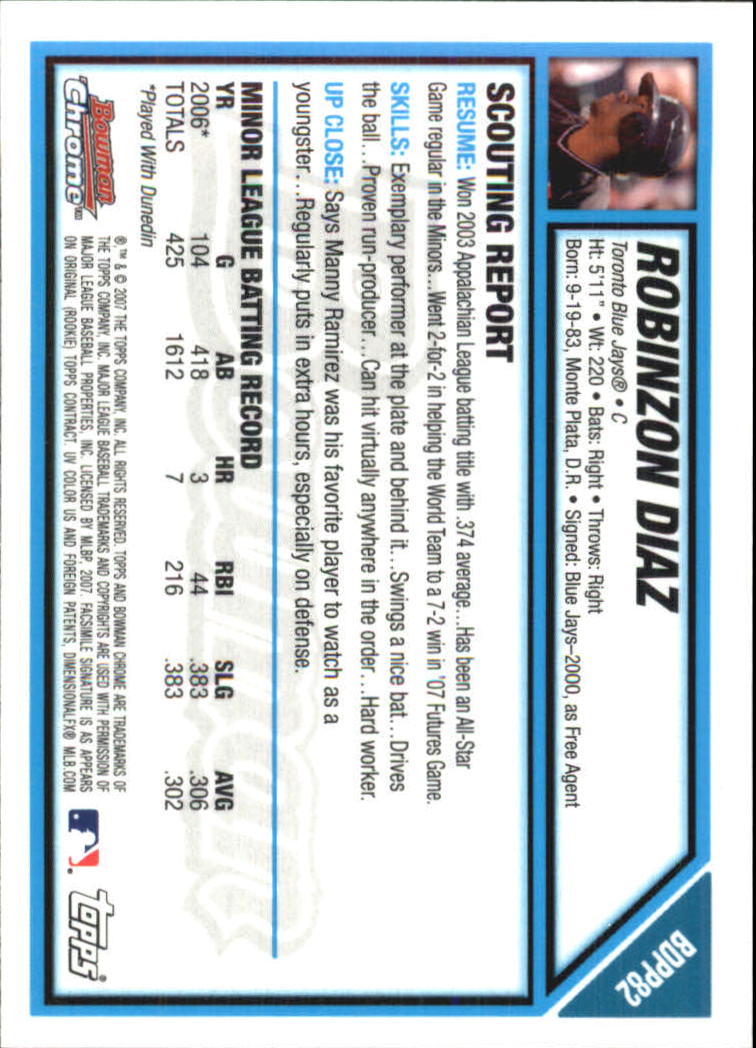 2007 Bowman Chrome Draft Baseball - Picture 276 of 360