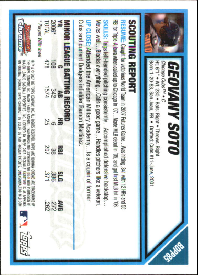2007 Bowman Chrome Draft Baseball - Picture 282 of 360