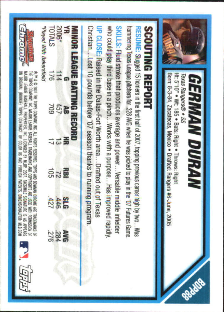 2007 Bowman Chrome Draft Baseball - Picture 288 of 360
