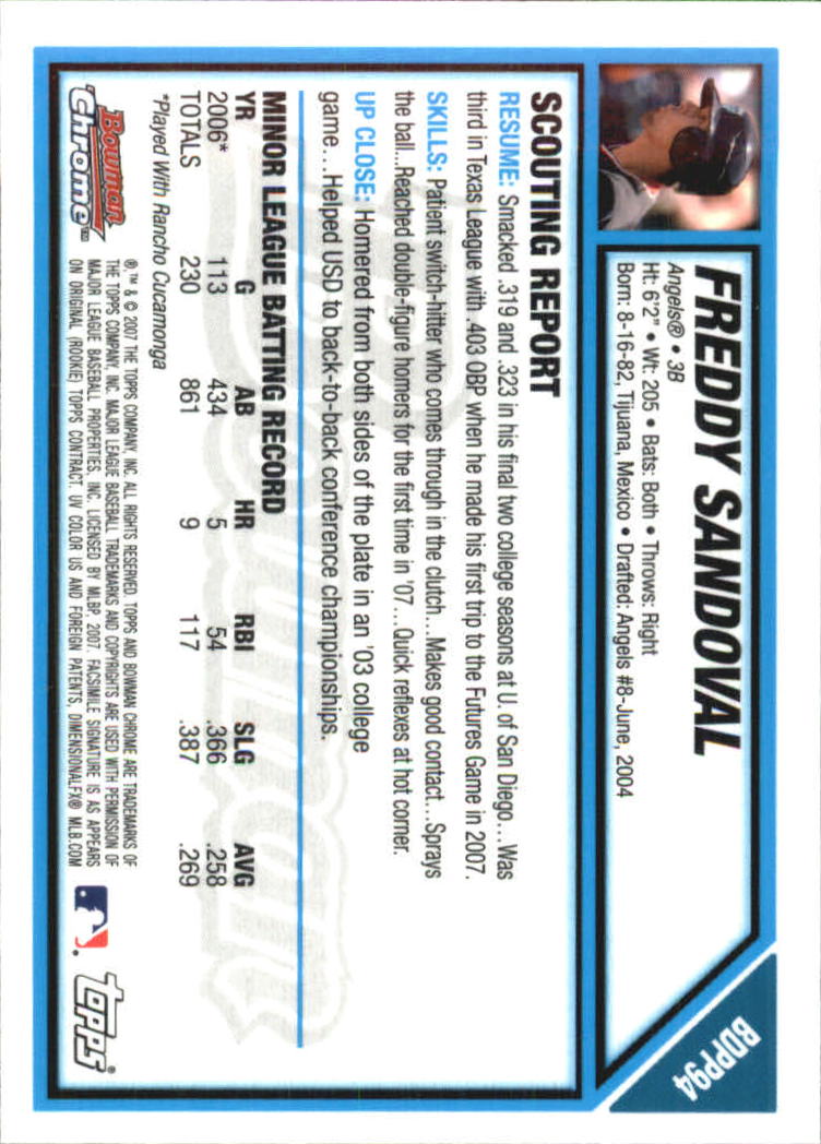 2007 Bowman Chrome Draft Baseball - Picture 300 of 360