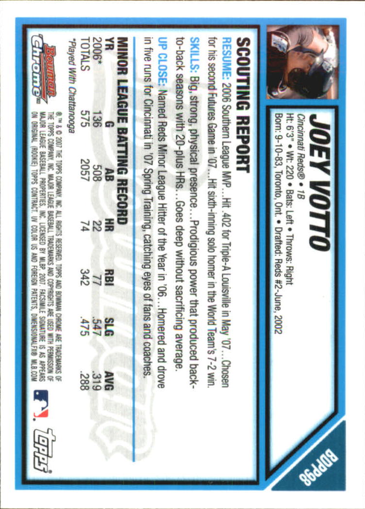 2007 Bowman Chrome Draft Baseball - Picture 308 of 360