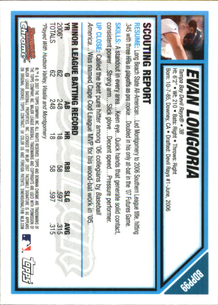 2007 Bowman Chrome Draft Baseball - Picture 310 of 360
