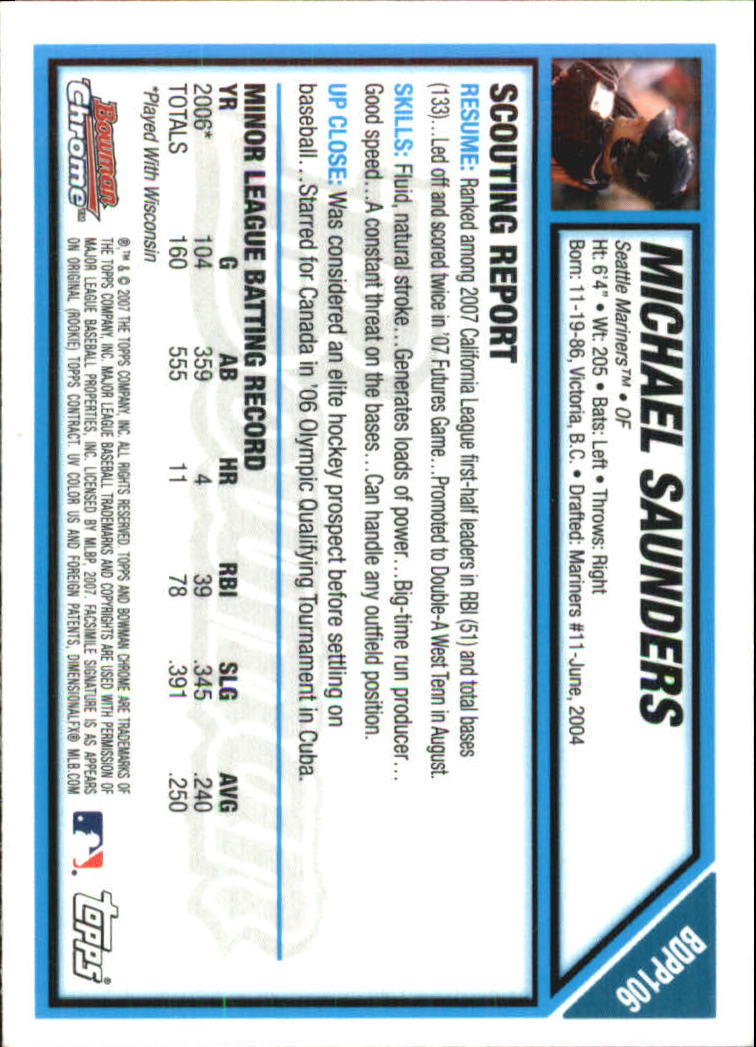 2007 Bowman Chrome Draft Baseball - Picture 324 of 360