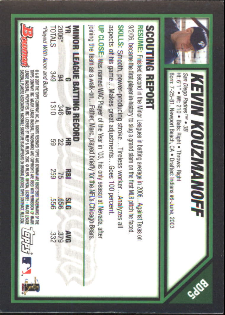 2007 Bowman Draft Baseball Part 2 Main Set (Paper) Parallel Cards - Picture 208 of 273