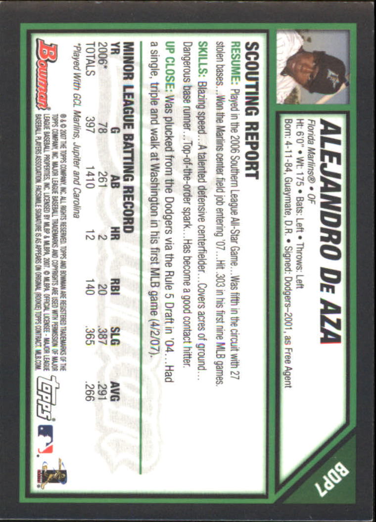 2007 Bowman Draft Baseball Part 2 Main Set (Paper) Parallel Cards - Picture 212 of 273