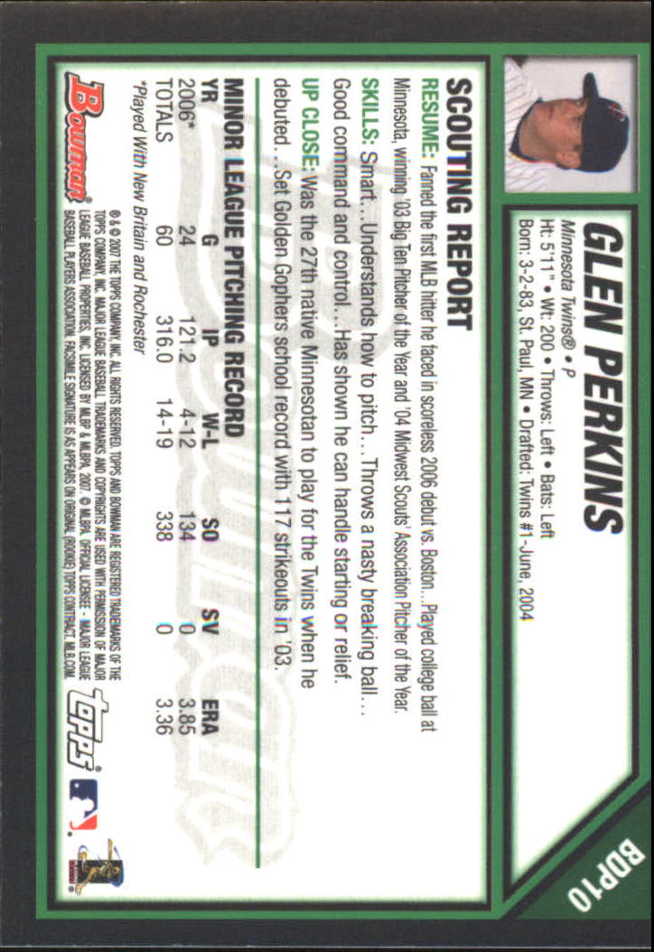 2007 Bowman Draft Baseball Part 2 Main Set (Paper) Parallel Cards - Picture 218 of 273