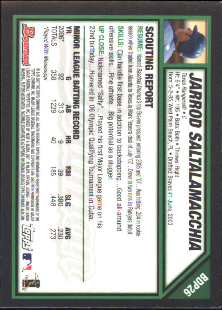 2007 Bowman Draft Baseball Part 2 Main Set (Paper) Parallel Cards - Picture 244 of 273