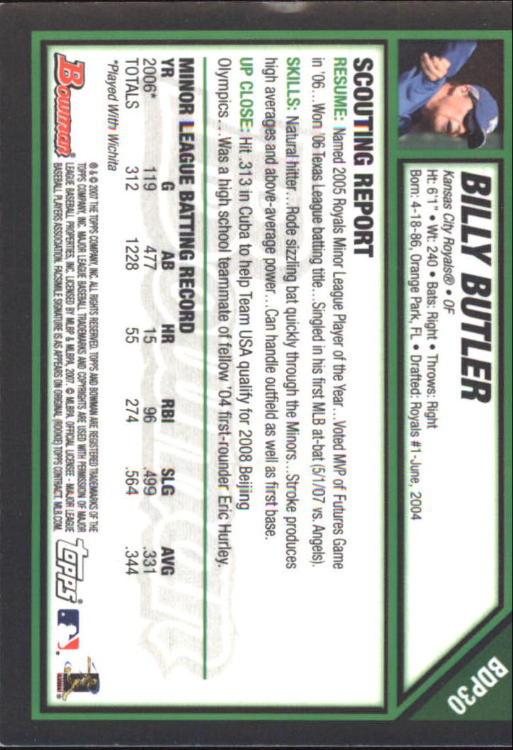 2007 Bowman Draft Baseball Part 2 Main Set (Paper) Parallel Cards - Picture 246 of 273