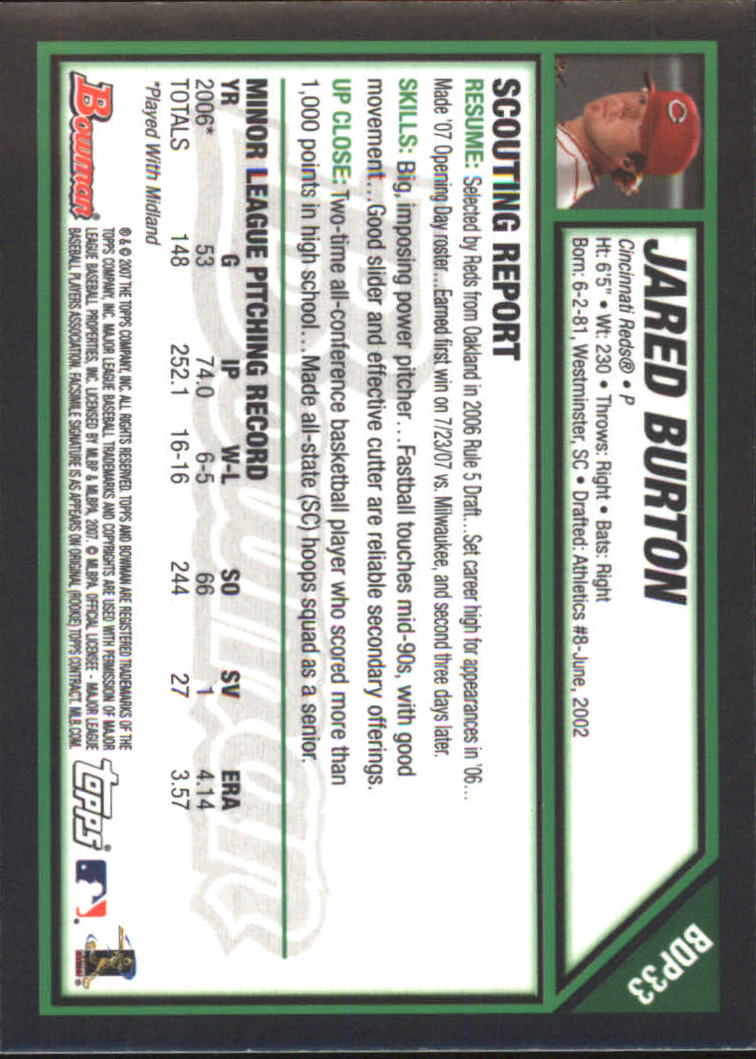 2007 Bowman Draft Baseball Part 2 Main Set (Paper) Parallel Cards - Picture 248 of 273