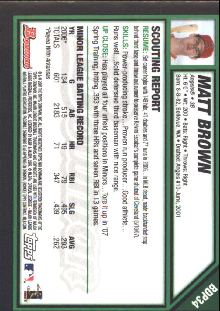 2007 Bowman Draft Baseball Part 2 Main Set (Paper) Parallel Cards - Picture 250 of 273