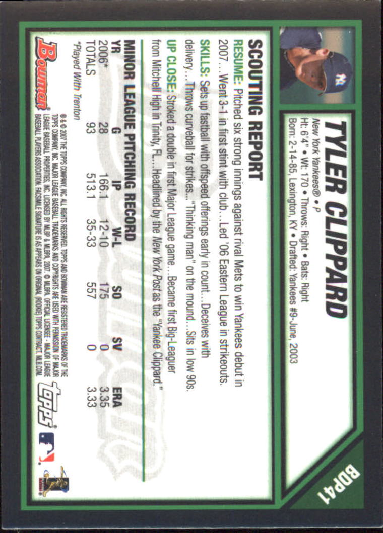 2007 Bowman Draft Baseball Part 2 Main Set (Paper) Parallel Cards - Picture 262 of 273