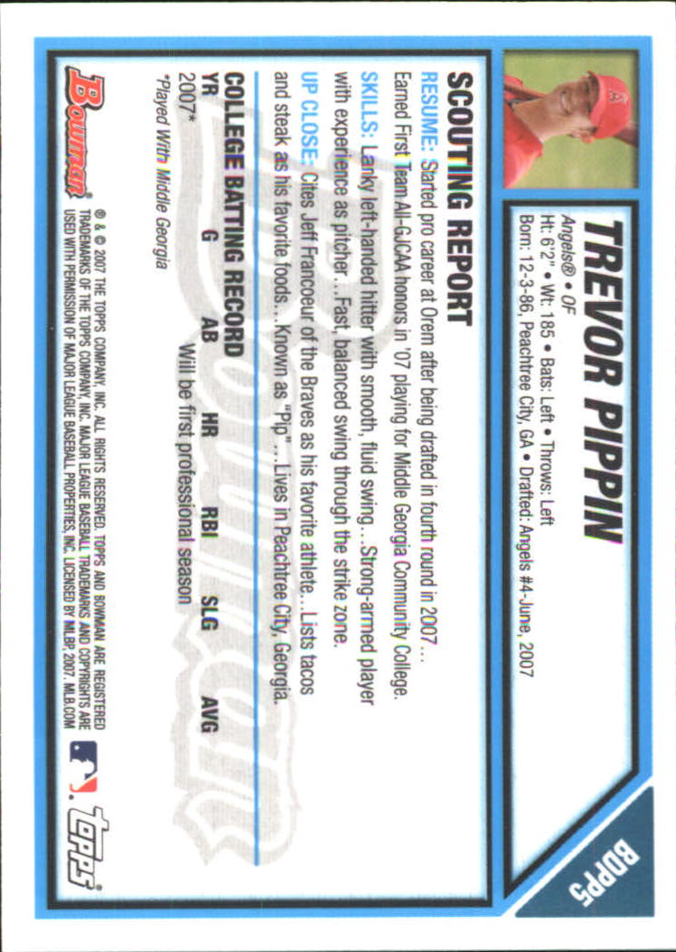 2007 Bowman Draft Baseball Part 2 Main Set (Paper) Parallel Cards - Picture 20 of 273