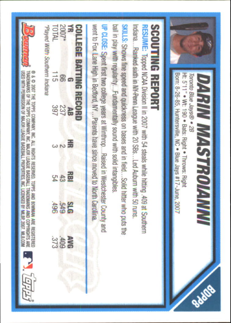 2007 Bowman Draft Baseball Part 2 Main Set (Paper) Parallel Cards - Picture 26 of 273
