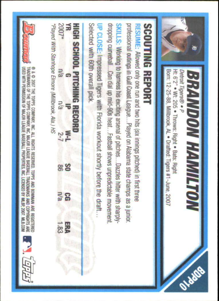2007 Bowman Draft Baseball Part 2 Main Set (Paper) Parallel Cards - Picture 30 of 273