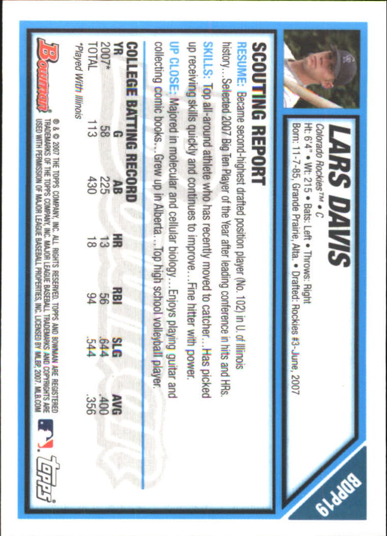 2007 Bowman Draft Baseball Part 2 Main Set (Paper) Parallel Cards - Picture 46 of 273