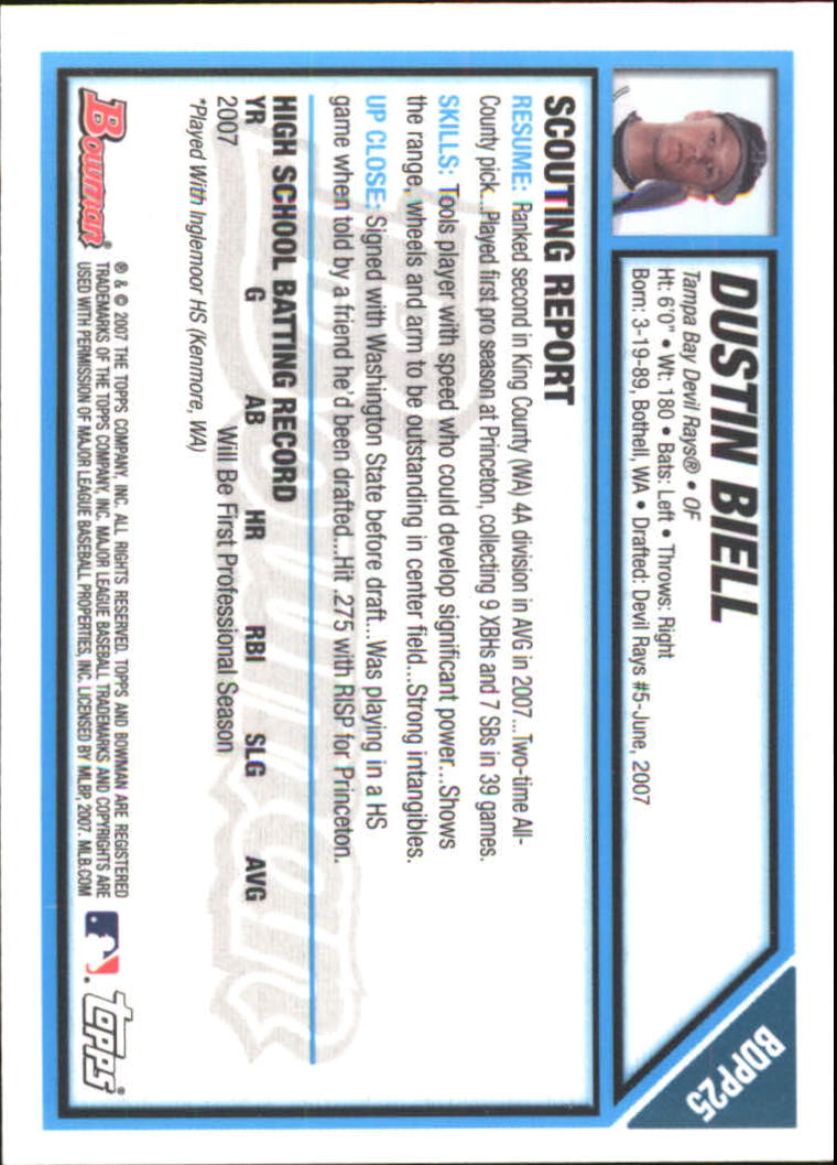 2007 Bowman Draft Baseball Part 2 Main Set (Paper) Parallel Cards - Picture 54 of 273
