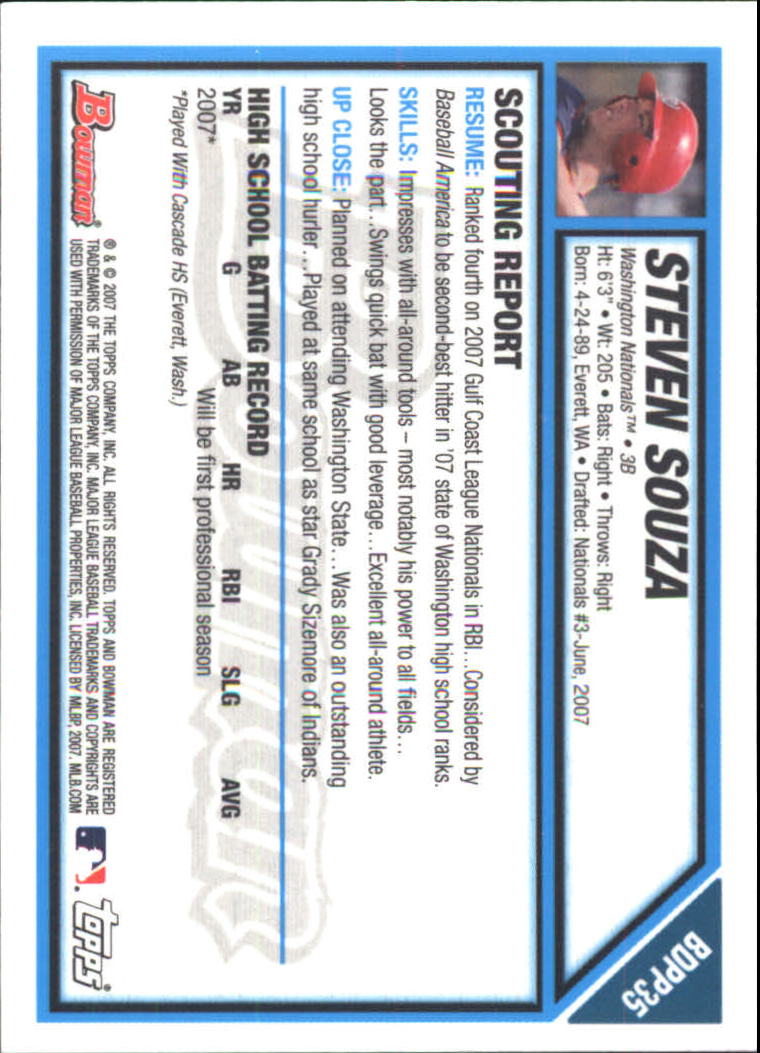 2007 Bowman Draft Baseball Part 2 Main Set (Paper) Parallel Cards - Picture 72 of 273