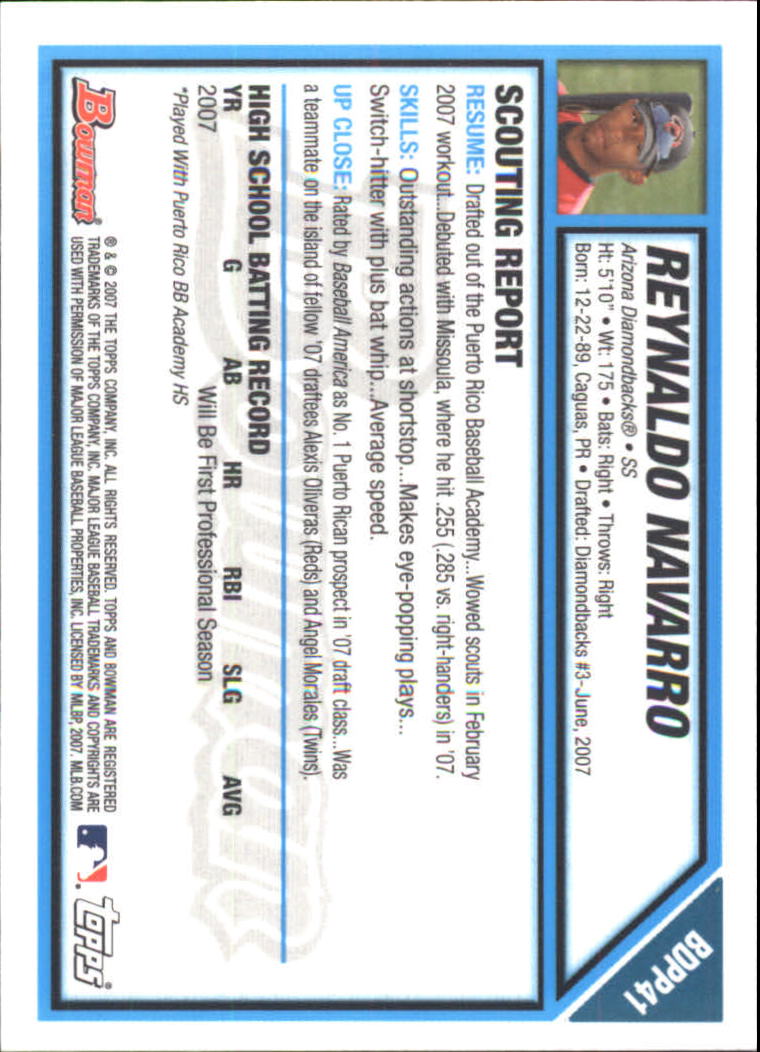 2007 Bowman Draft Baseball Part 2 Main Set (Paper) Parallel Cards - Picture 81 of 273
