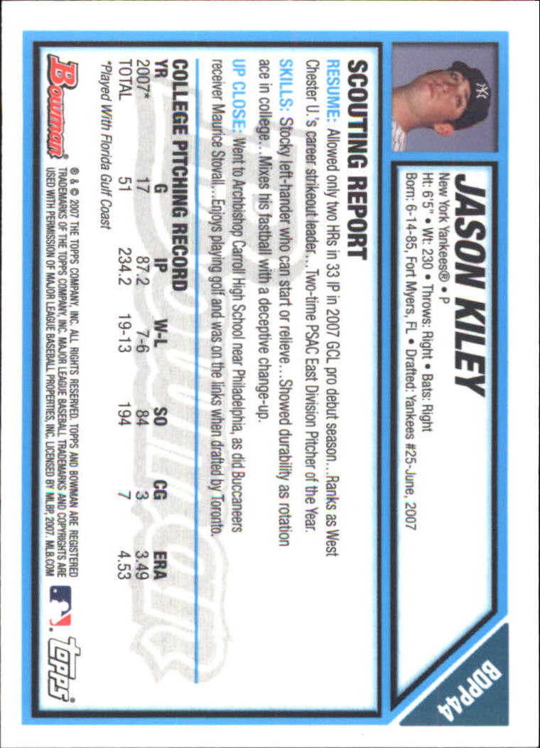 2007 Bowman Draft Baseball Part 2 Main Set (Paper) Parallel Cards - Picture 87 of 273
