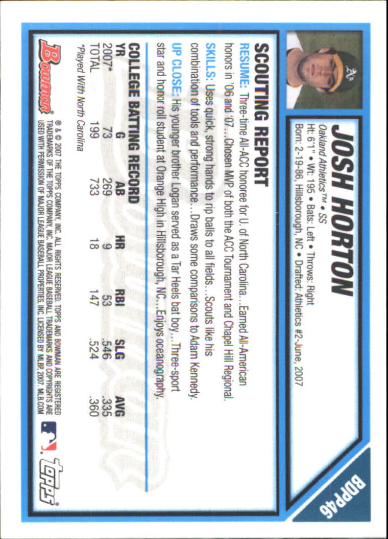 2007 Bowman Draft Baseball Part 2 Main Set (Paper) Parallel Cards - Picture 91 of 273