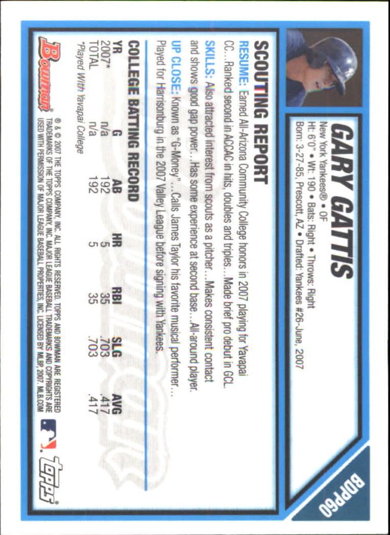 2007 Bowman Draft Baseball Part 2 Main Set (Paper) Parallel Cards - Picture 111 of 273