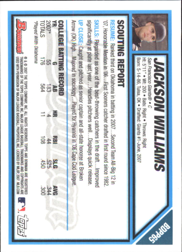 2007 Bowman Draft Baseball Part 2 Main Set (Paper) Parallel Cards - Picture 118 of 273