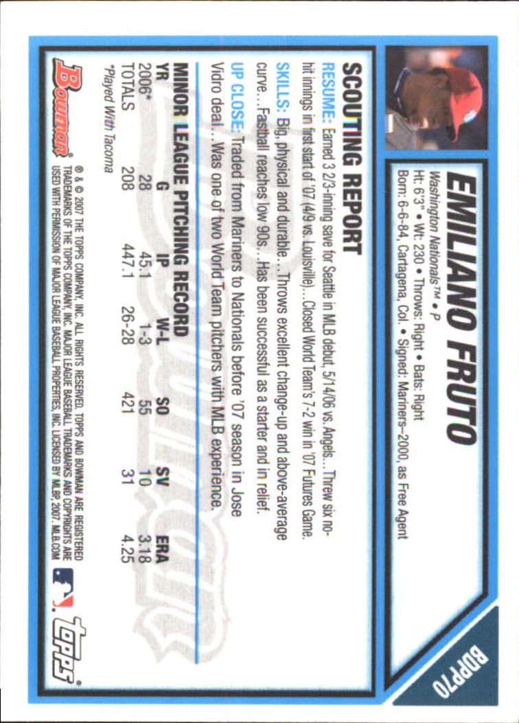 2007 Bowman Draft Baseball Part 2 Main Set (Paper) Parallel Cards - Picture 130 of 273