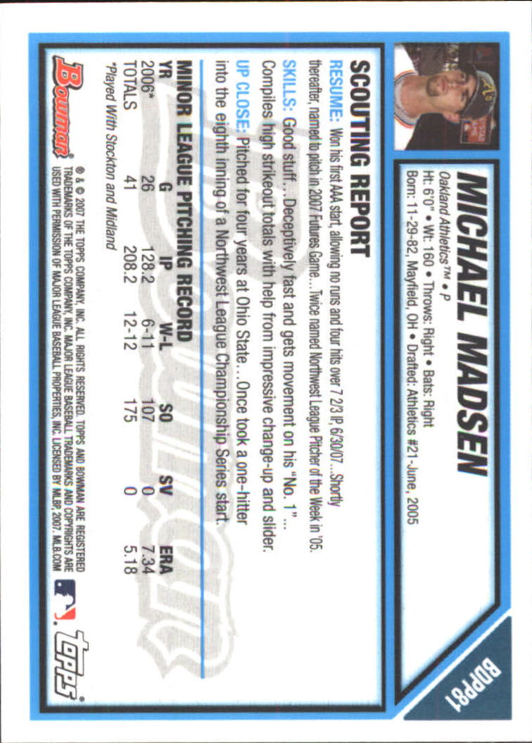2007 Bowman Draft Baseball Part 2 Main Set (Paper) Parallel Cards - Picture 147 of 273