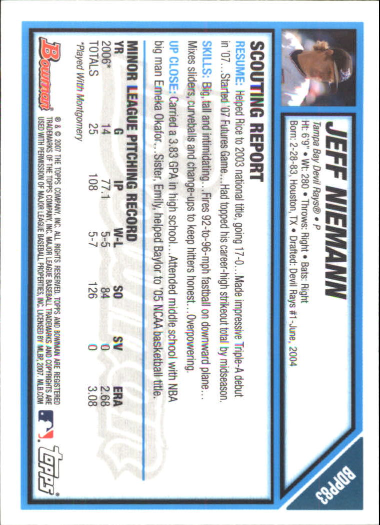 2007 Bowman Draft Baseball Part 2 Main Set (Paper) Parallel Cards - Picture 151 of 273
