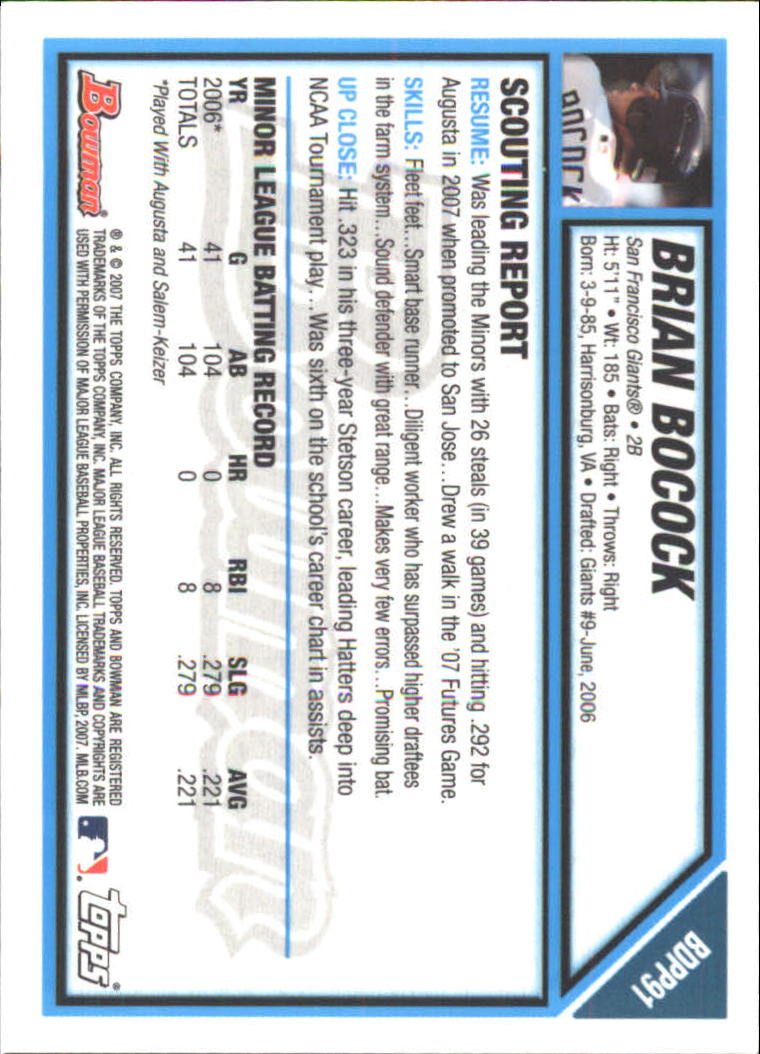 2007 Bowman Draft Baseball Part 2 Main Set (Paper) Parallel Cards - Picture 167 of 273