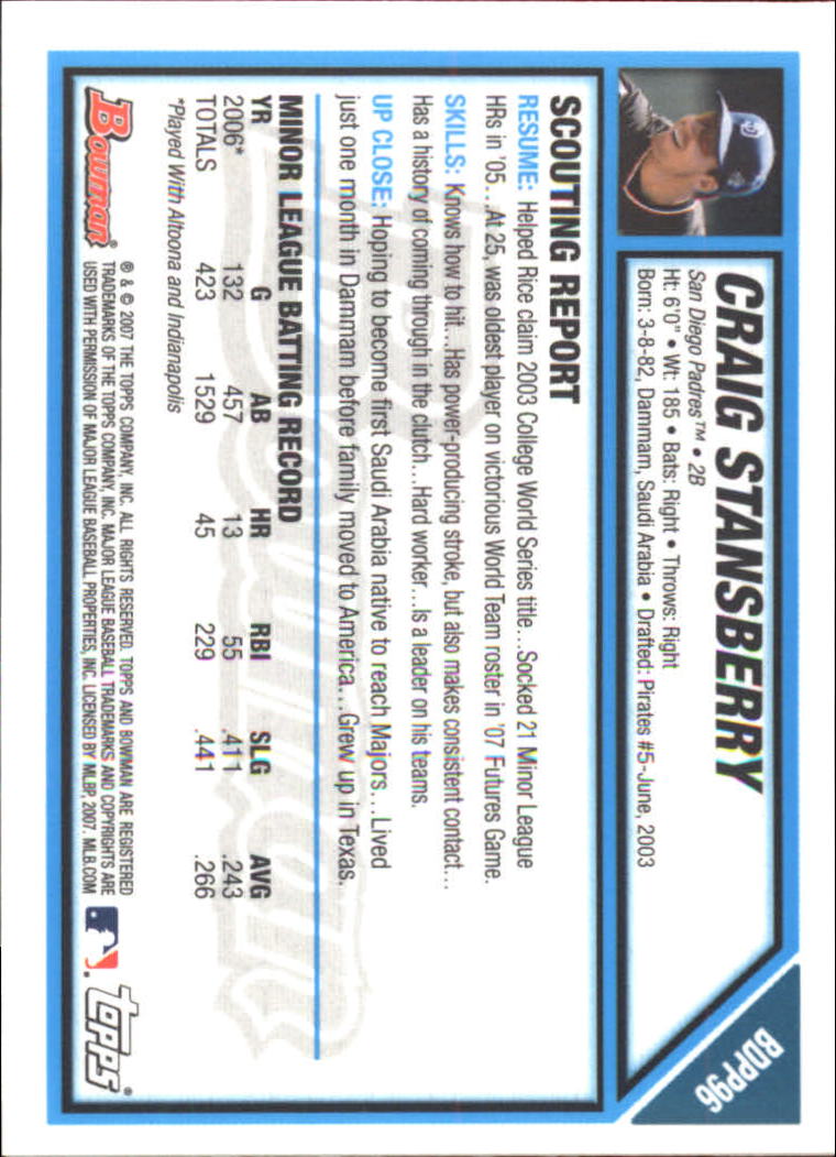2007 Bowman Draft Baseball Part 2 Main Set (Paper) Parallel Cards - Picture 175 of 273