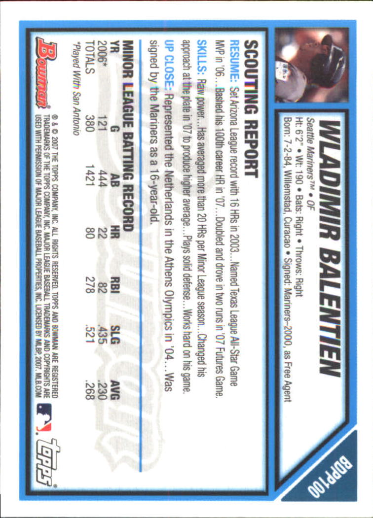2007 Bowman Draft Baseball Part 2 Main Set (Paper) Parallel Cards - Picture 181 of 273