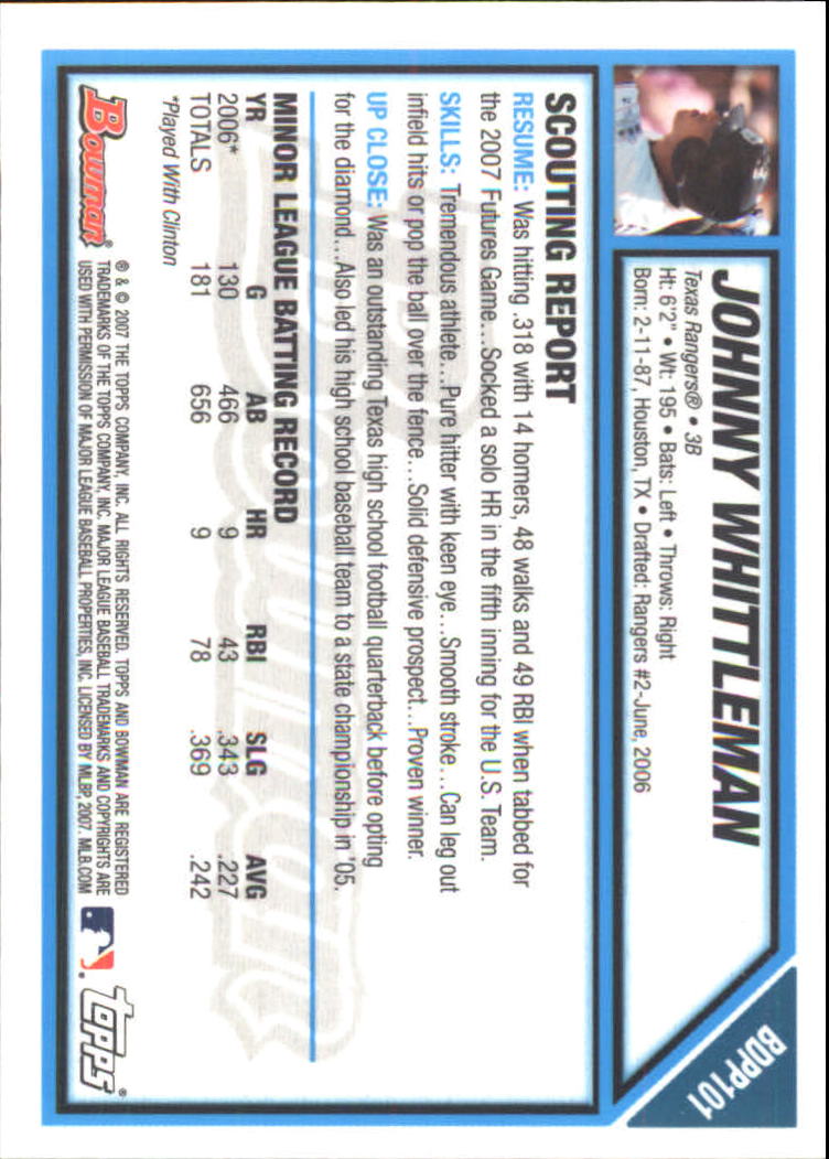 2007 Bowman Draft Baseball Part 2 Main Set (Paper) Parallel Cards - Picture 183 of 273