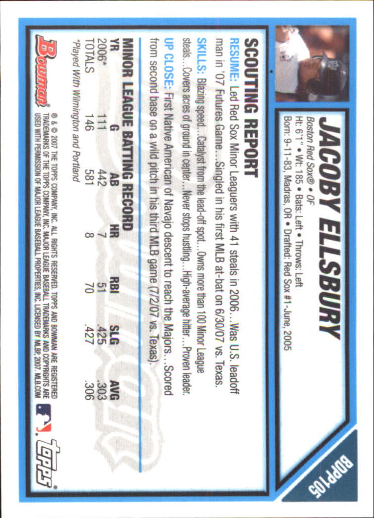 2007 Bowman Draft Baseball Part 2 Main Set (Paper) Parallel Cards - Picture 191 of 273