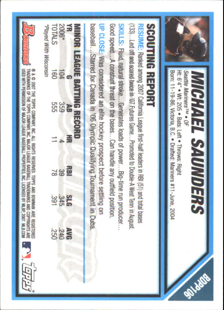 2007 Bowman Draft Baseball Part 2 Main Set (Paper) Parallel Cards - Picture 193 of 273