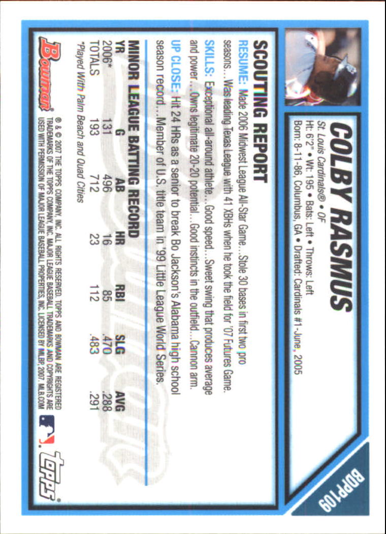 2007 Bowman Draft Baseball Part 2 Main Set (Paper) Parallel Cards - Picture 198 of 273