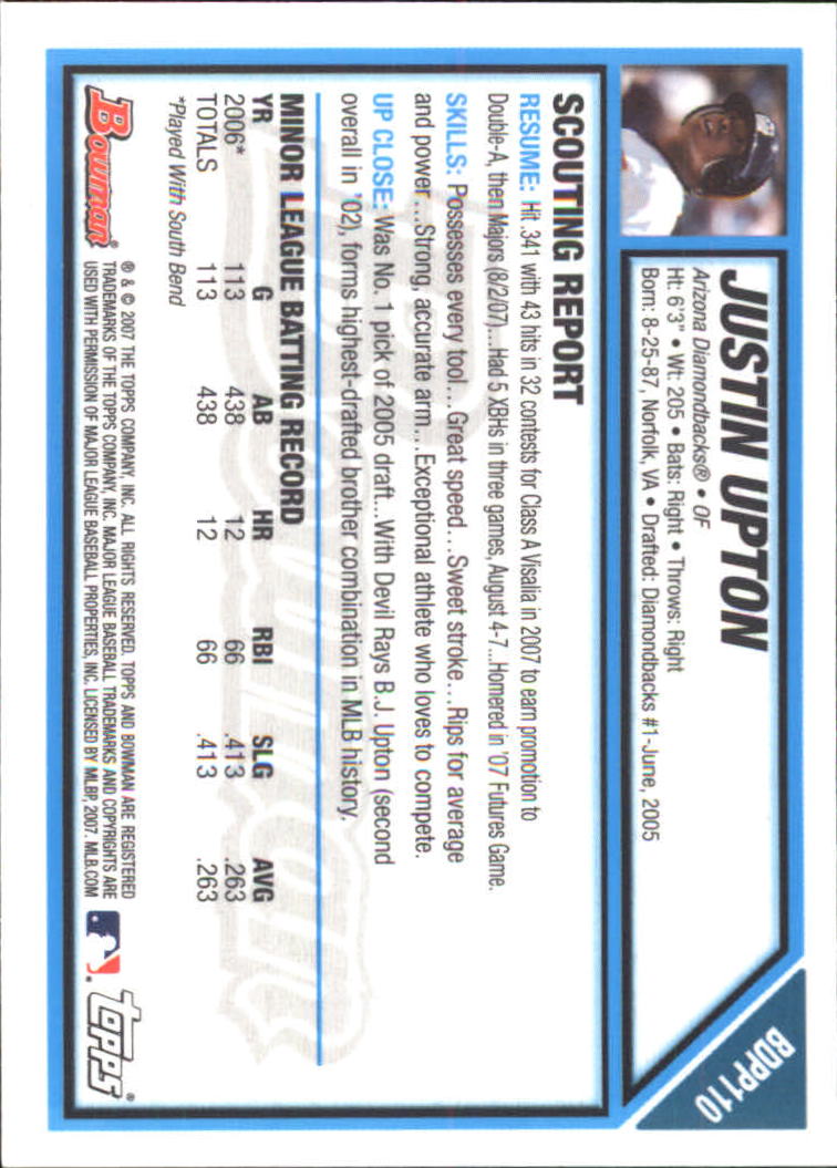 2007 Bowman Draft Baseball Part 2 Main Set (Paper) Parallel Cards - Picture 200 of 273