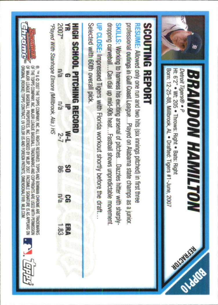 2007 Bowman Chrome Draft Baseball - Picture 233 of 360