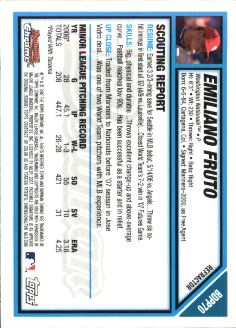 2007 Bowman Chrome Draft Baseball - Picture 338 of 360