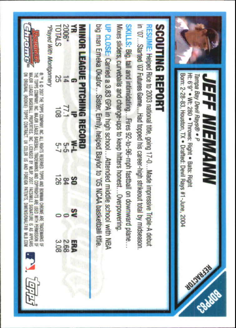 2007 Bowman Chrome Draft Baseball - Picture 342 of 360