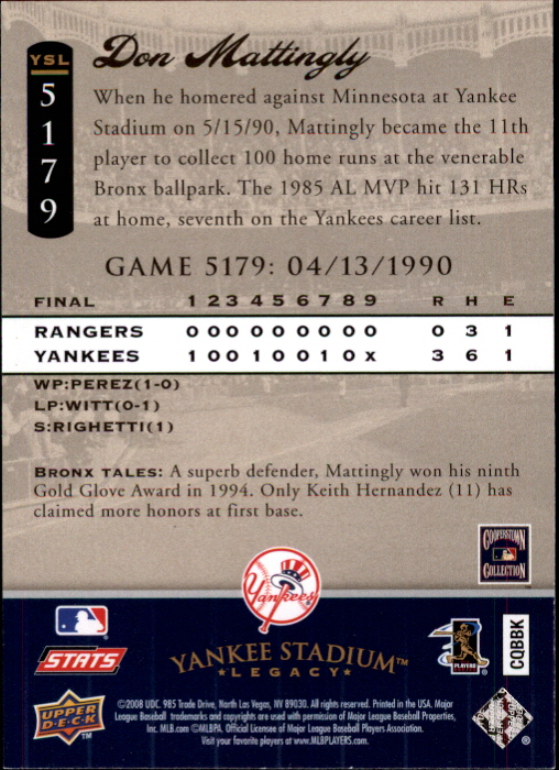 2008 Upper Deck Yankee Stadium Legacy Collection Baseball Card Pick 5107-6741 - Picture 5 of 382