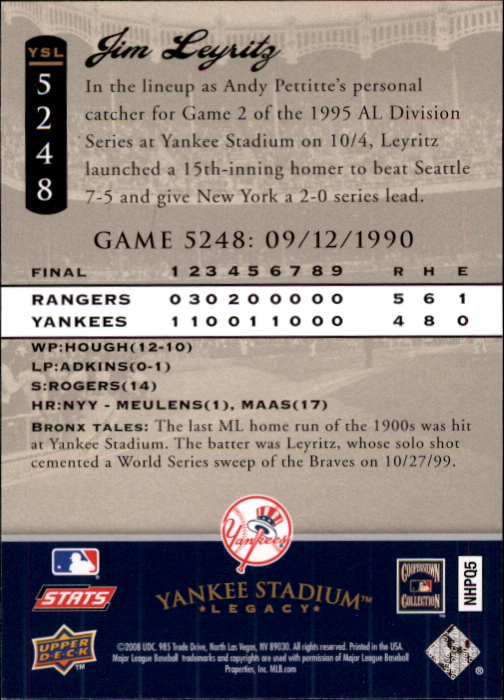 2008 Upper Deck Yankee Stadium Legacy Collection Baseball Card Pick 5107-6741 - Picture 36 of 382