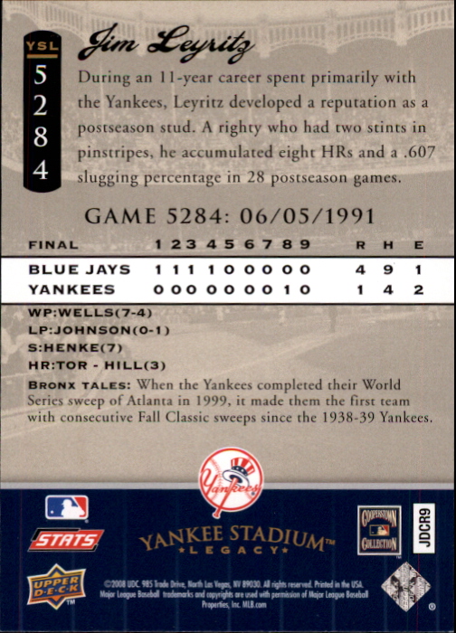 2008 Upper Deck Yankee Stadium Legacy Collection Baseball Card Pick 5107-6741 - Picture 50 of 382