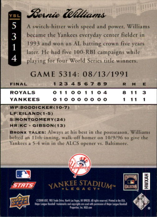 2008 Upper Deck Yankee Stadium Legacy Collection Baseball Card Pick 5107-6741 - Picture 66 of 382