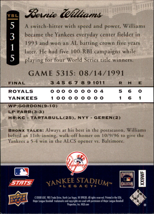 2008 Upper Deck Yankee Stadium Legacy Collection Baseball Card Pick 5107-6741 - Picture 68 of 382